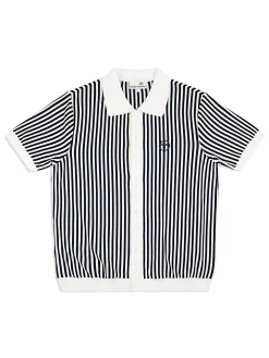 Discount Abramo Knit Polo- Pearled Ivory/ Maritime Blue Knitwear|Polos