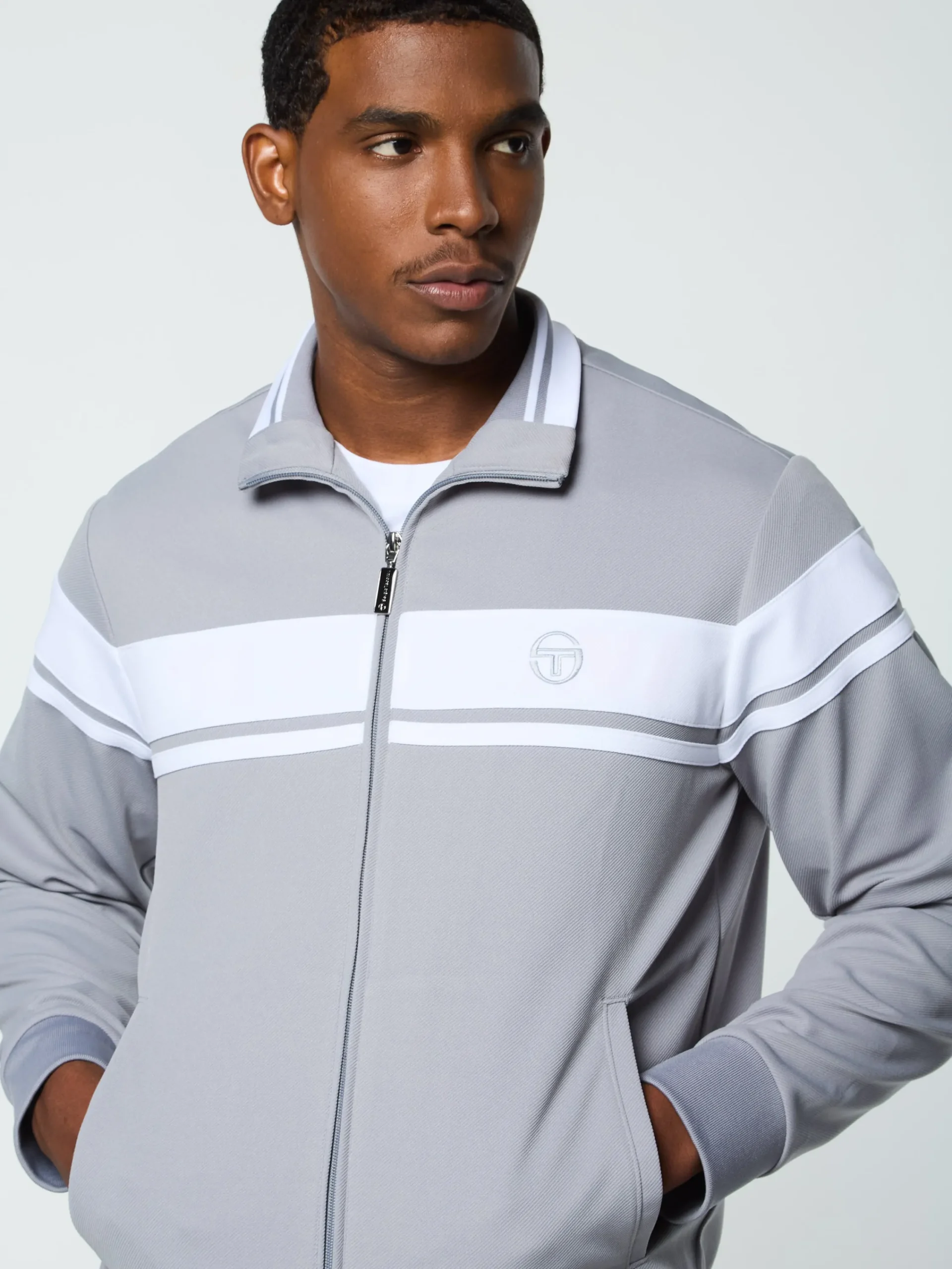 Clearance Damarindo Track Jacket Archivio- Sleet/ White Tracksuits|Jackets