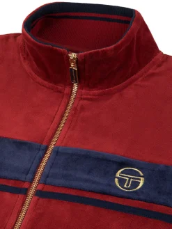Best Sale Damarindo Velour Track Jacket- Merlot/ Maritime Blue Tracksuits|Velour