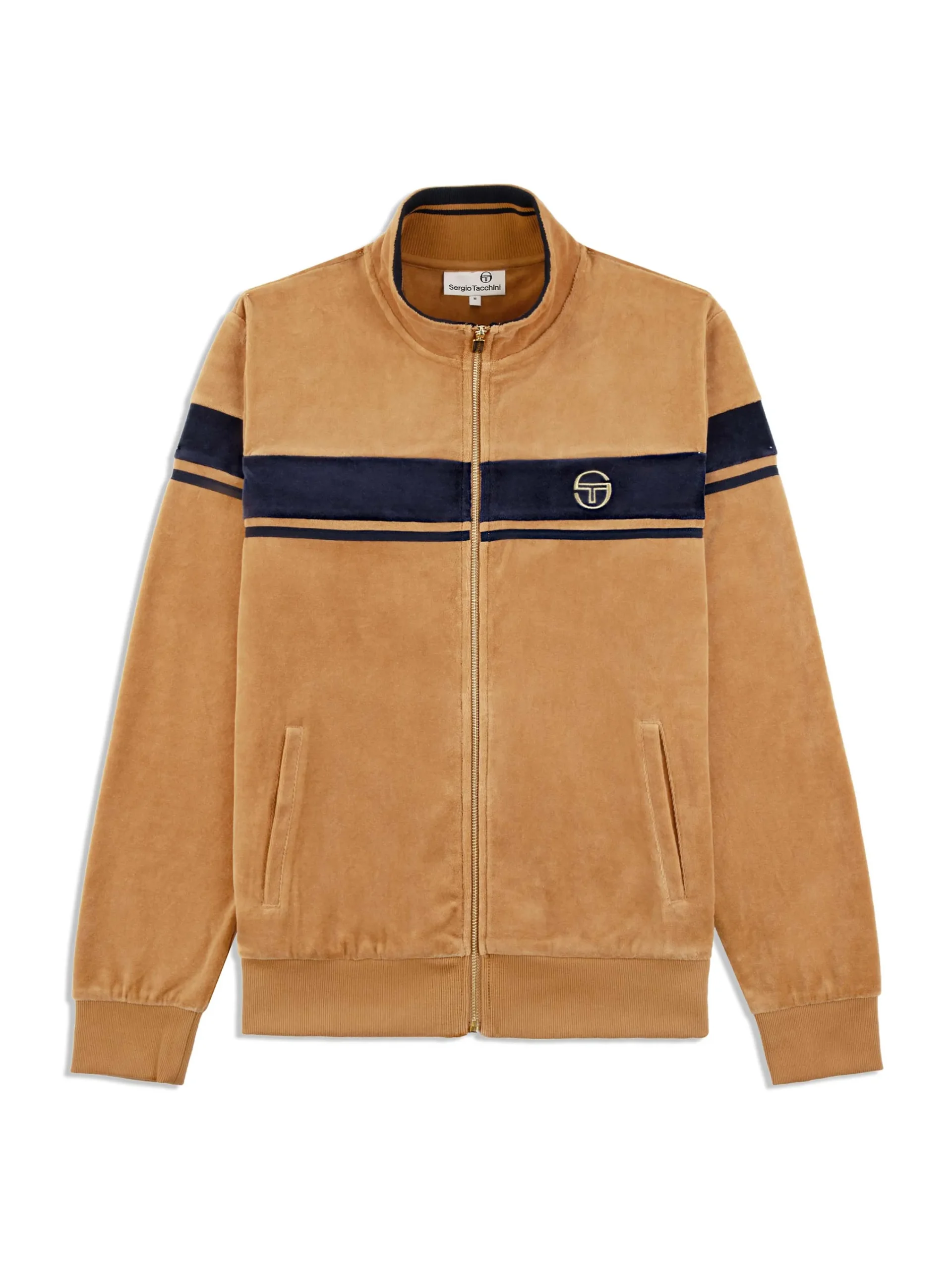 Cheap Damarindo Velour Track Jacket- Almond/ Maritime Blue Tracksuits|Velour