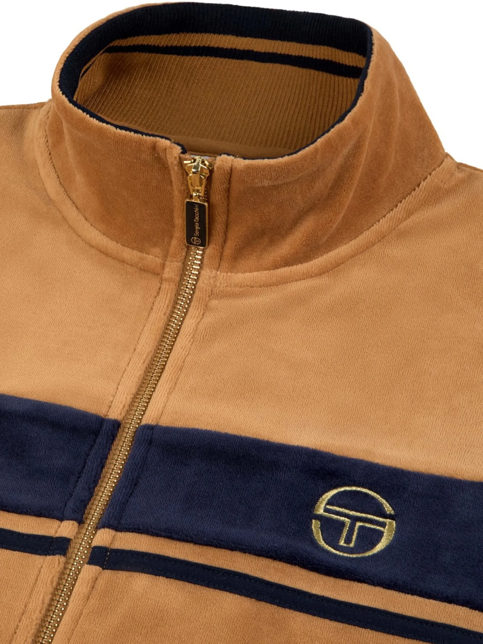 Cheap Damarindo Velour Track Jacket- Almond/ Maritime Blue Tracksuits|Velour