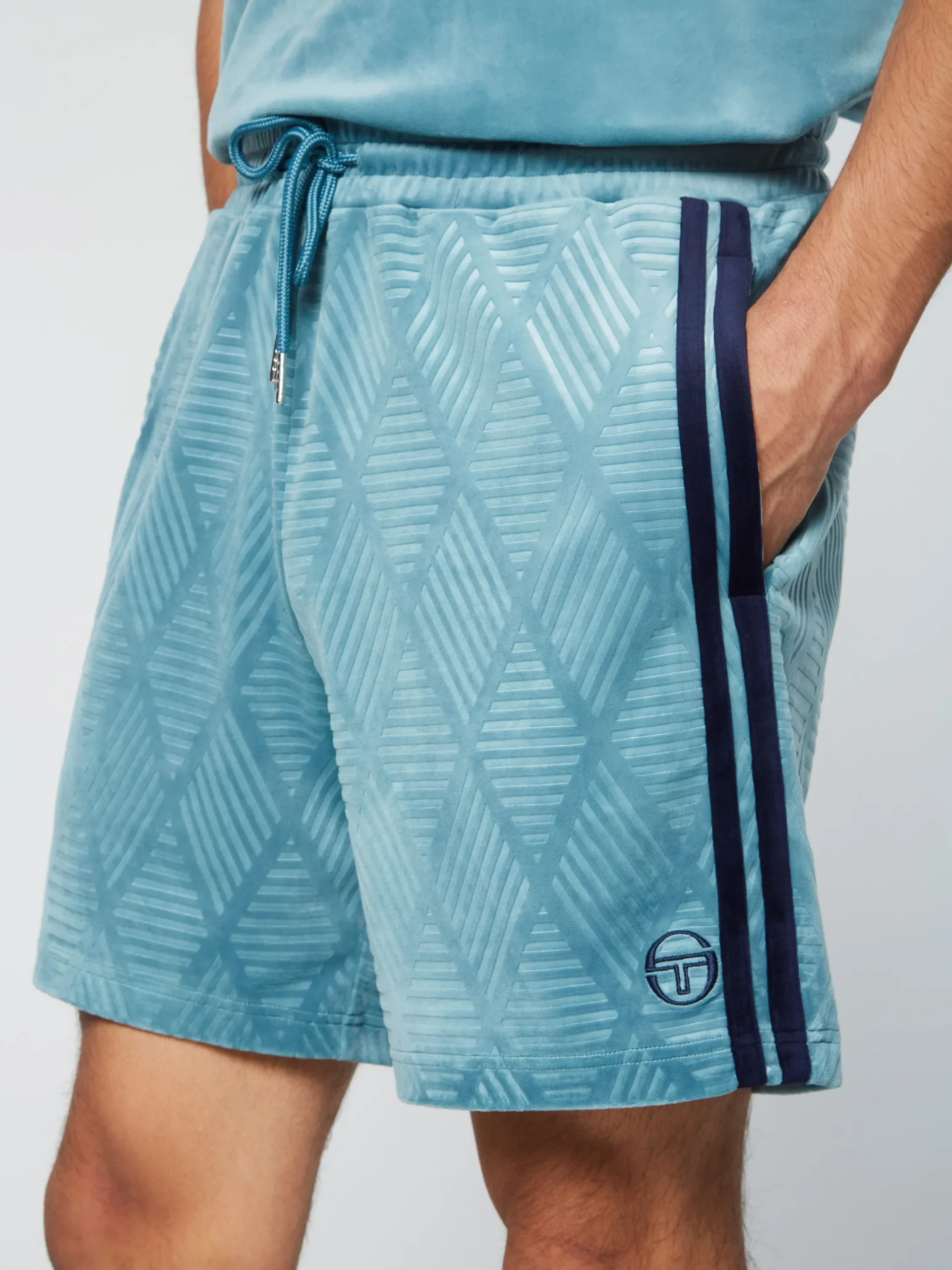 Outlet Debossed Damarindo Velour Short- Velour|Shorts And Swim