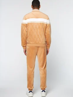 Best Debossed Damarindo Velour Track Jacket- Tracksuits|Velour