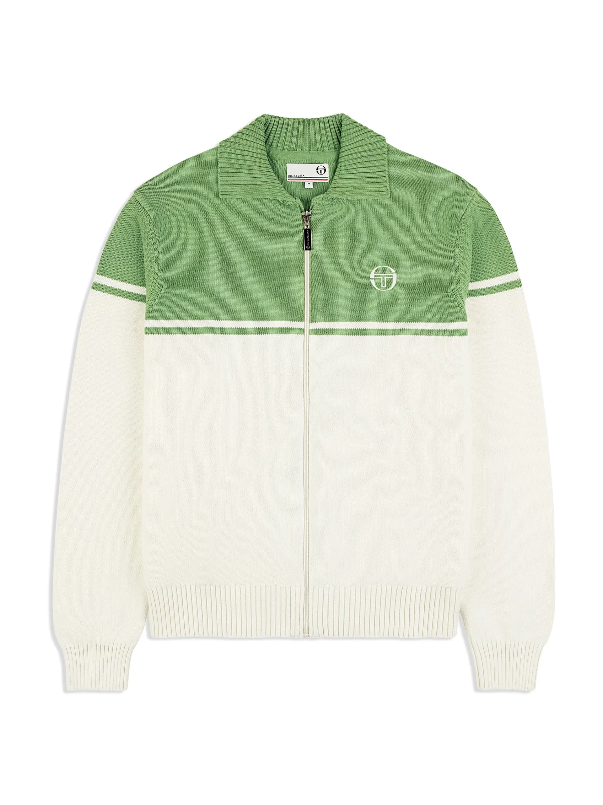 Cheap Donato Knit Track Jacket- Gardenia/ Jade Green Knitwear|Jackets