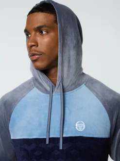 Fashion Foggia Velour Debossed Hoodie- Velour|Sweatshirts And Hoodies