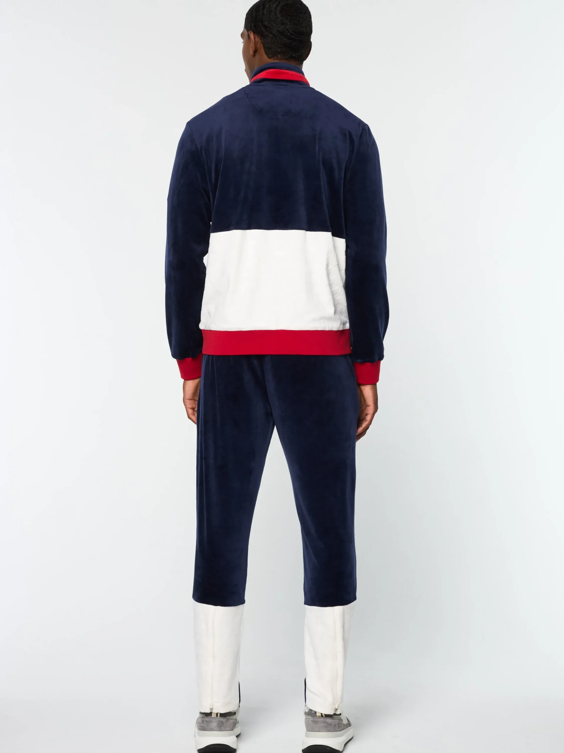 Cheap Foggia Velour Debossed Track Jacket- Tracksuits|Velour