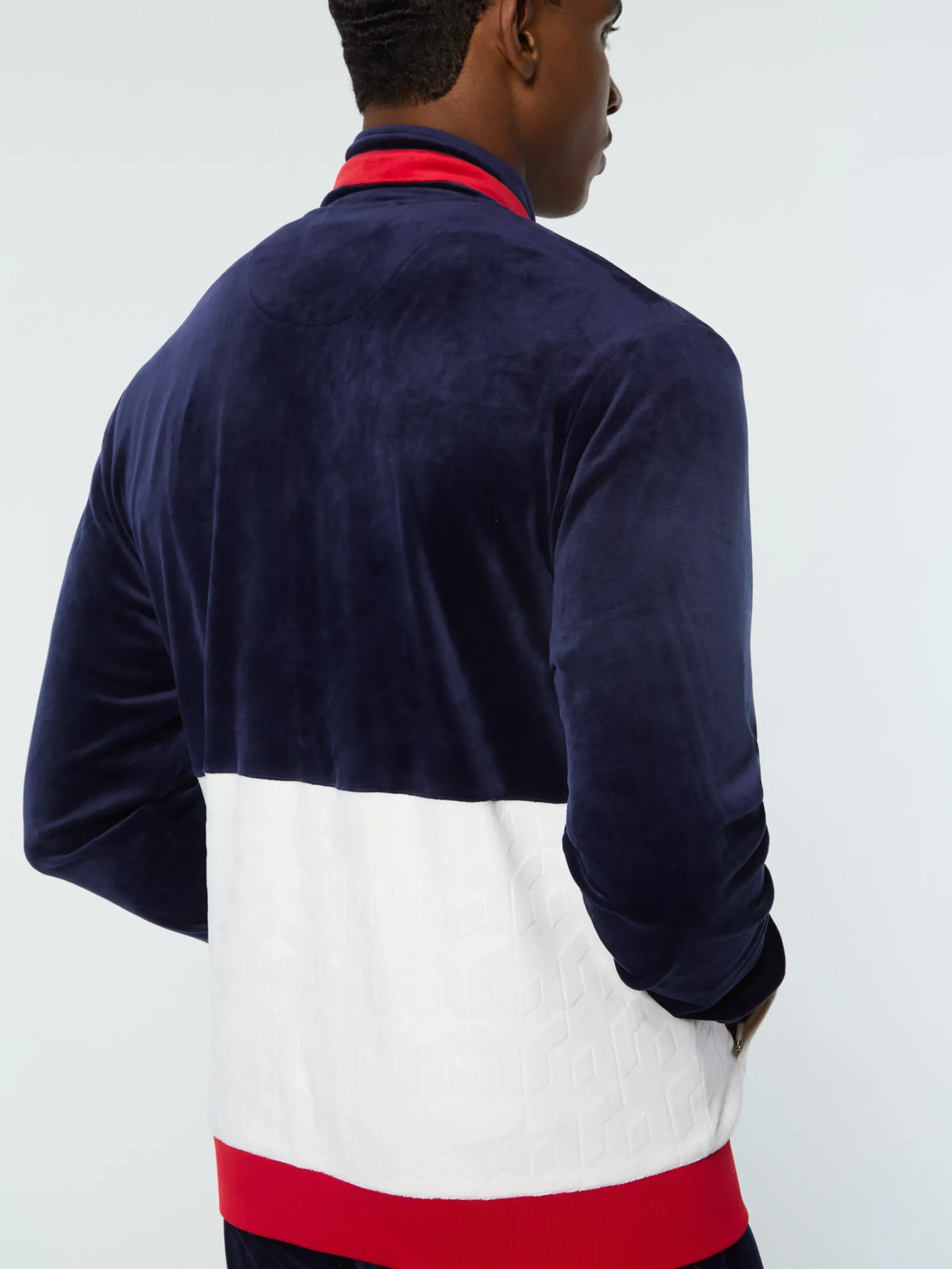 Cheap Foggia Velour Debossed Track Jacket- Tracksuits|Velour