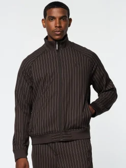 Fashion Gessato Suiting Track Jacket- Tracksuits|Jackets