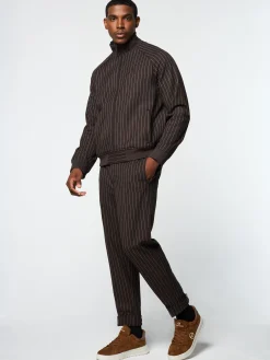 Fashion Gessato Suiting Track Jacket- Tracksuits|Jackets