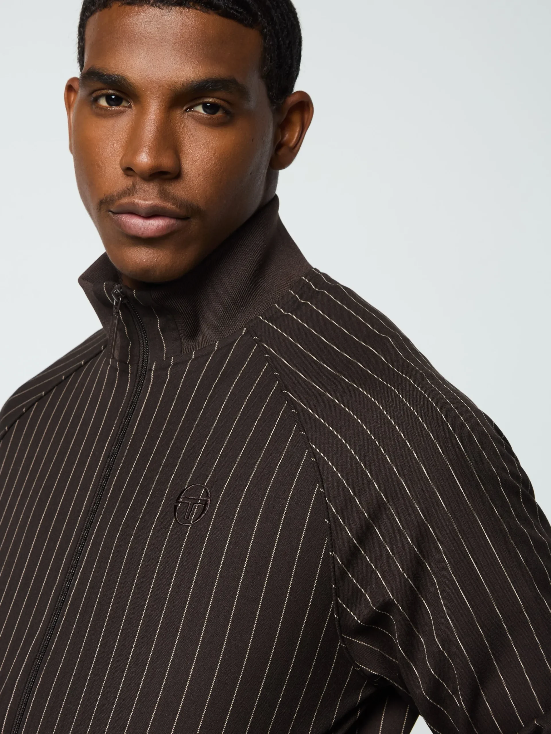 Fashion Gessato Suiting Track Jacket- Tracksuits|Jackets
