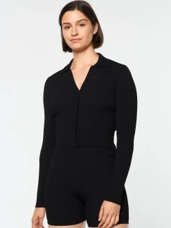 Fashion Magreta Rib Cardigan- Women Tops And Sports Bras|For The Court