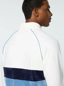 Fashion Noci Velour Long Sleeve Polo- Velour|Polos