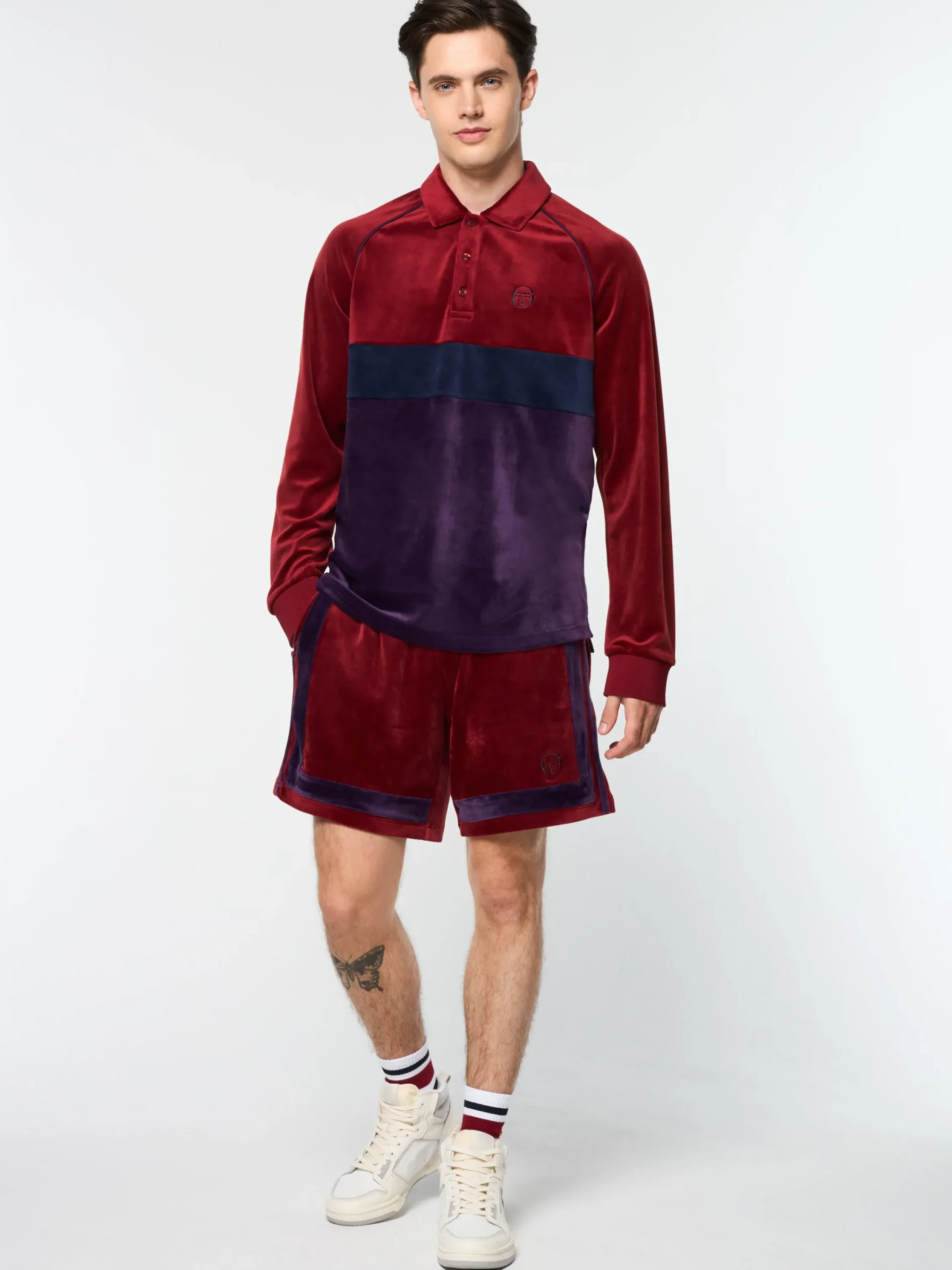 Clearance Noci Velour Long Sleeve Polo- Velour|Polos