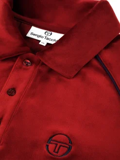Clearance Noci Velour Long Sleeve Polo- Velour|Polos