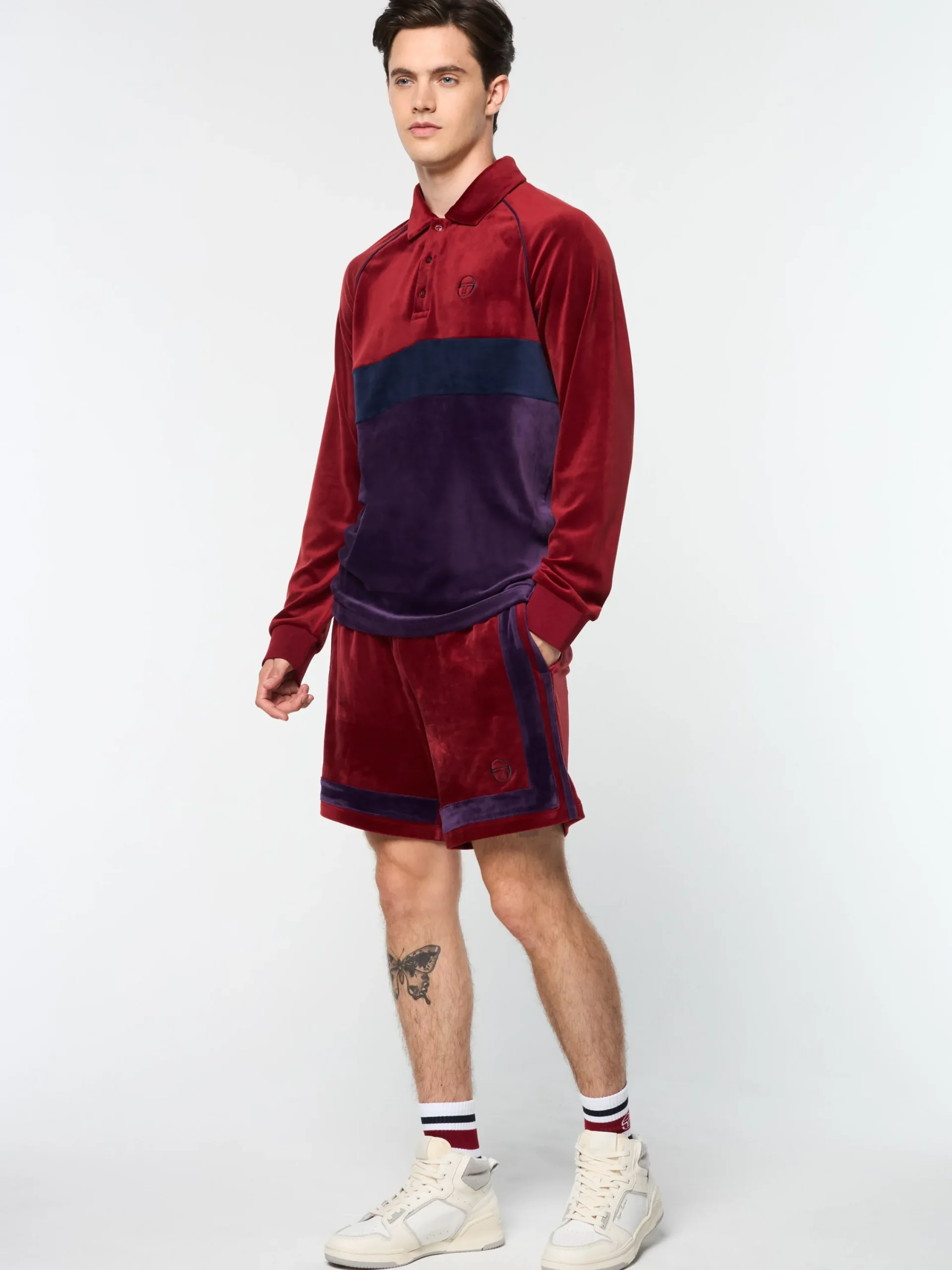 Clearance Noci Velour Long Sleeve Polo- Velour|Polos