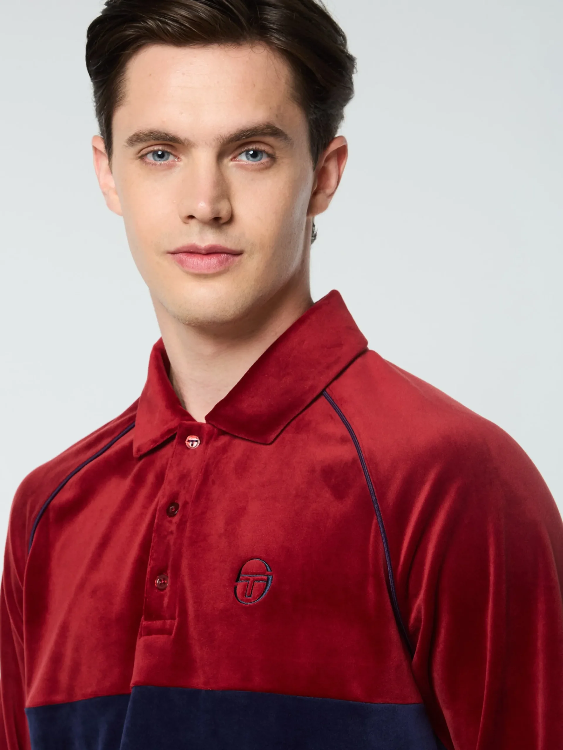 Clearance Noci Velour Long Sleeve Polo- Velour|Polos