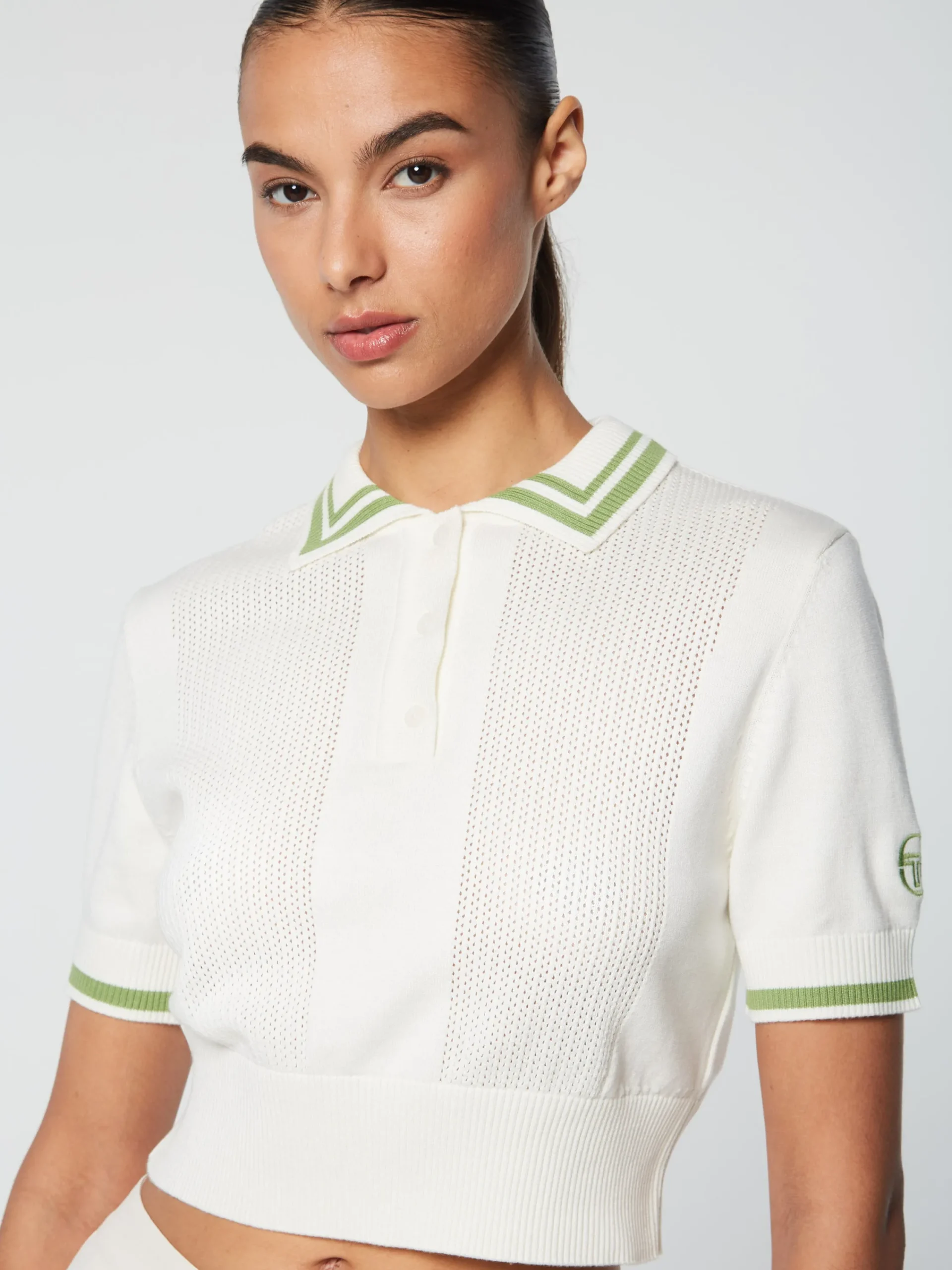 Clearance Perla Knit Cropped Polo- Women Knitwear|Tops And Sports Bras