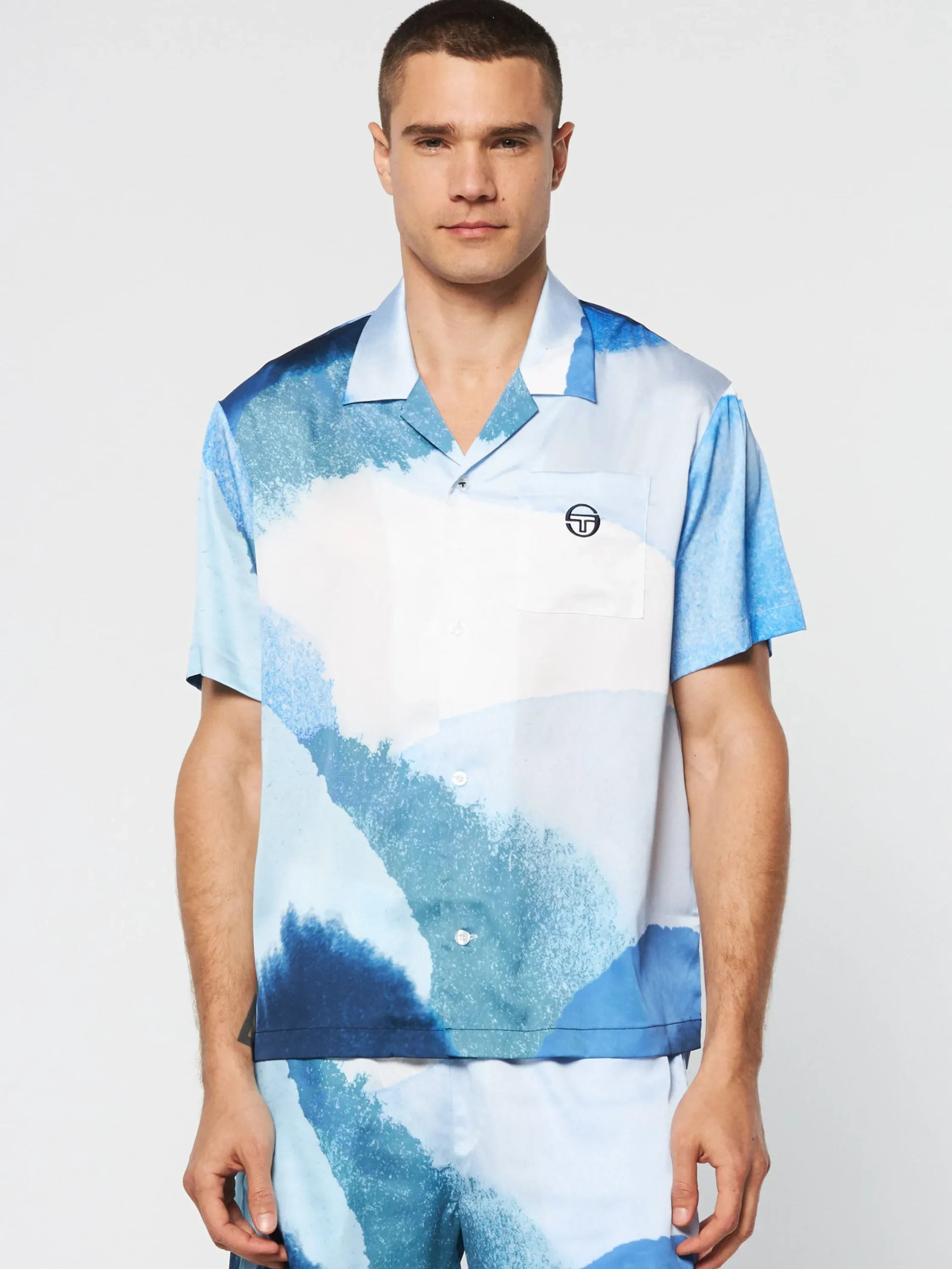 Best Spiaggia Cabana Shirt- Maritime Blue/ Multi Matching Separates