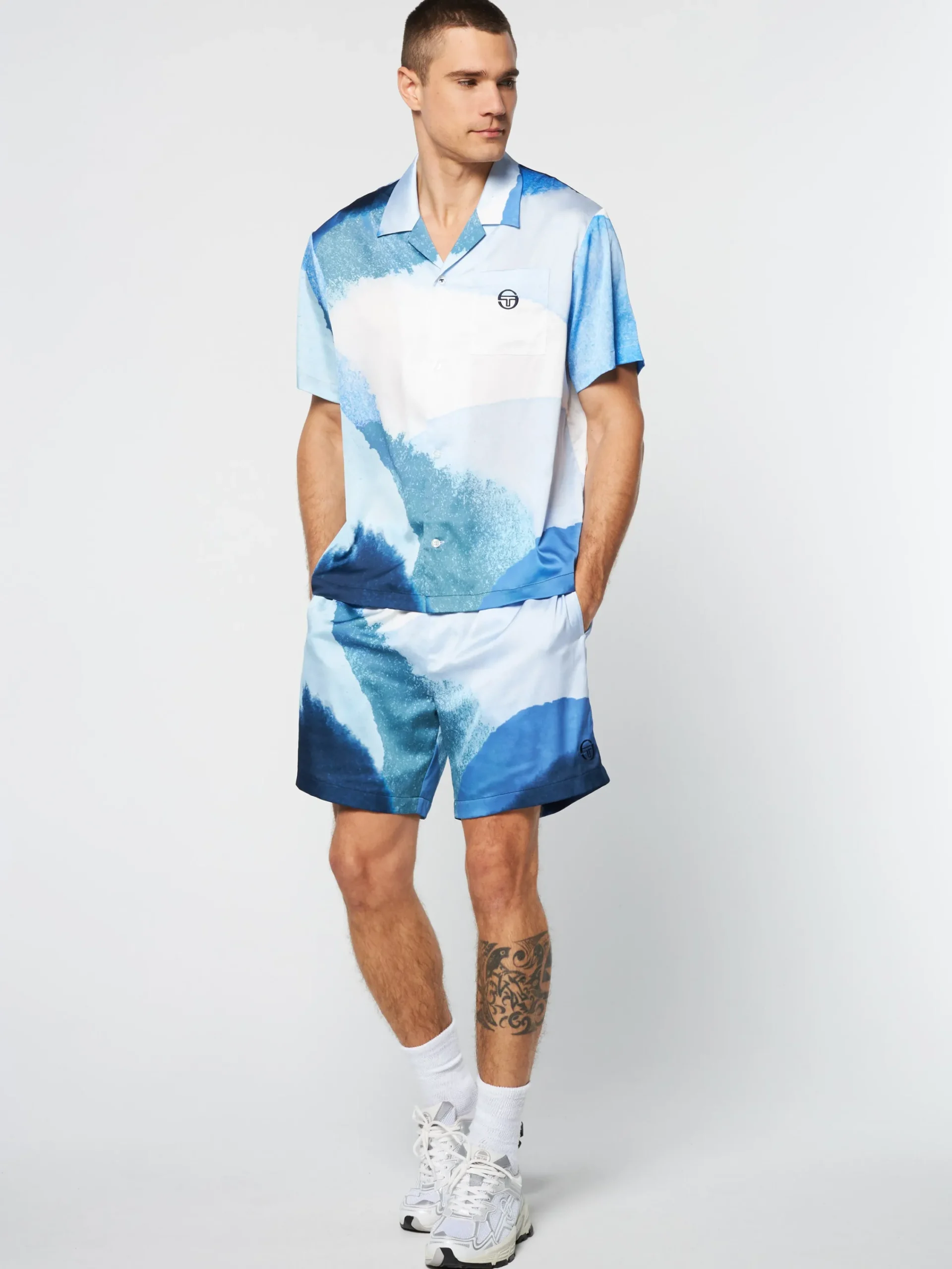 Best Spiaggia Cabana Shirt- Maritime Blue/ Multi Matching Separates