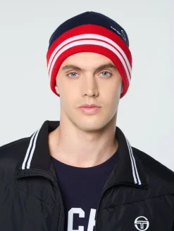 Best Sale Surgis Knit Beanie- Maritime Blue/ Adrenaline Rush/ White Women Knitwear|Headwear