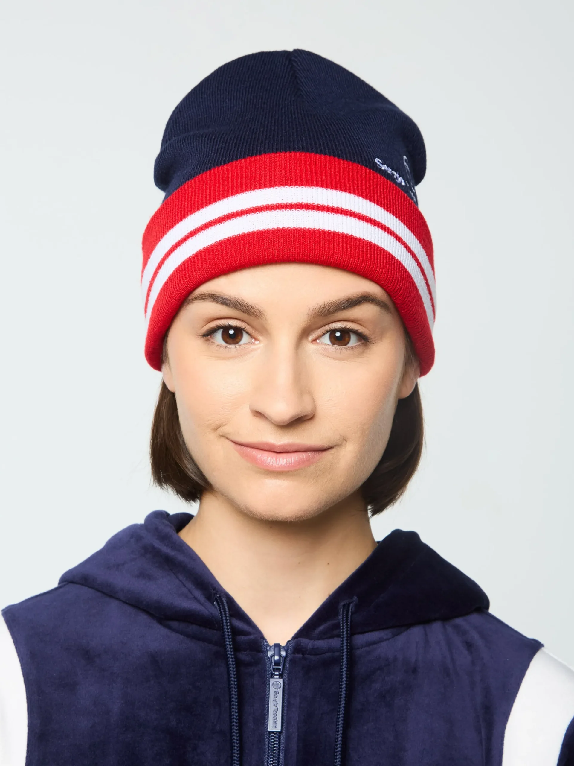 Best Sale Surgis Knit Beanie- Maritime Blue/ Adrenaline Rush/ White Women Knitwear|Headwear