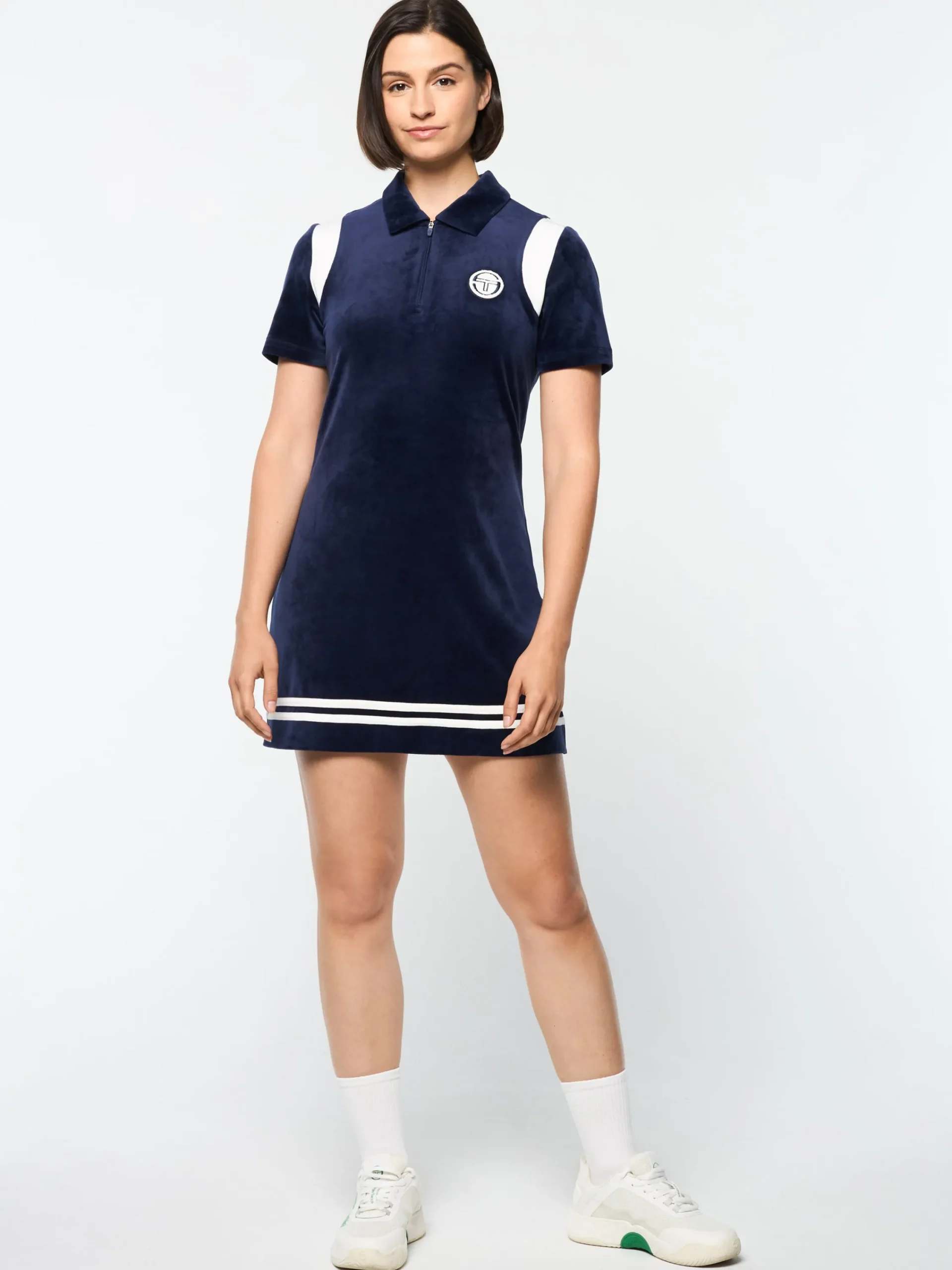 Discount Veneto Velour Polo Mini Dress- Women Velour|Dresses