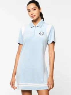 Store Veneto Velour Polo Mini Dress- Women Velour|Dresses